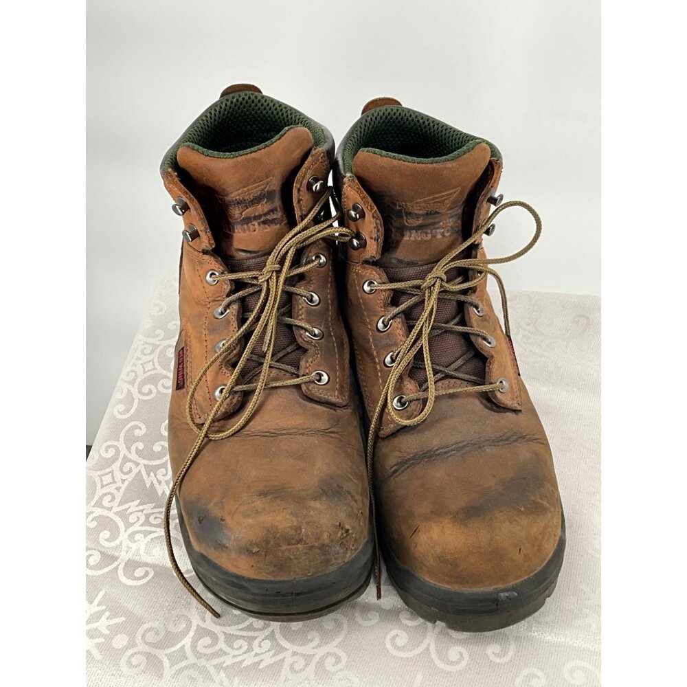Red Wing Men's Work Boots Brown Size 12 D Leather‎ Steel Toe Imperfections